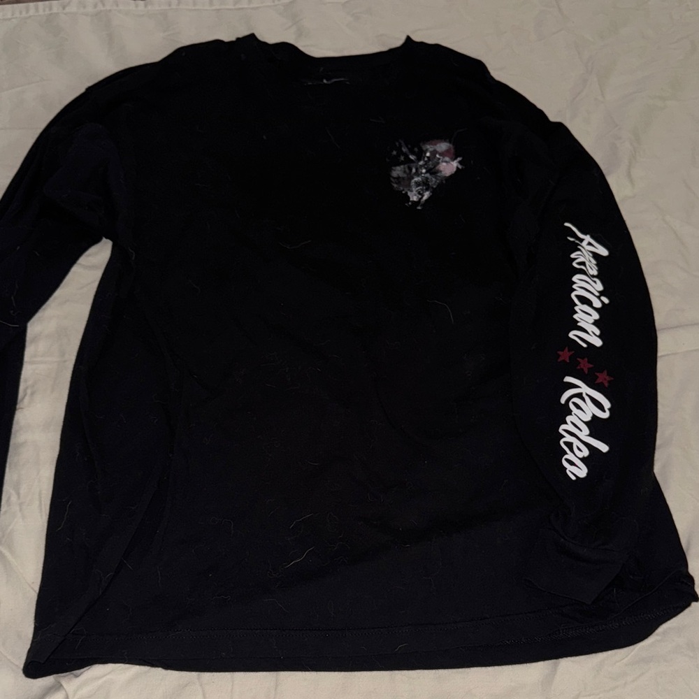 Stylish Black Long Sleeve Shirt with Graphic Design